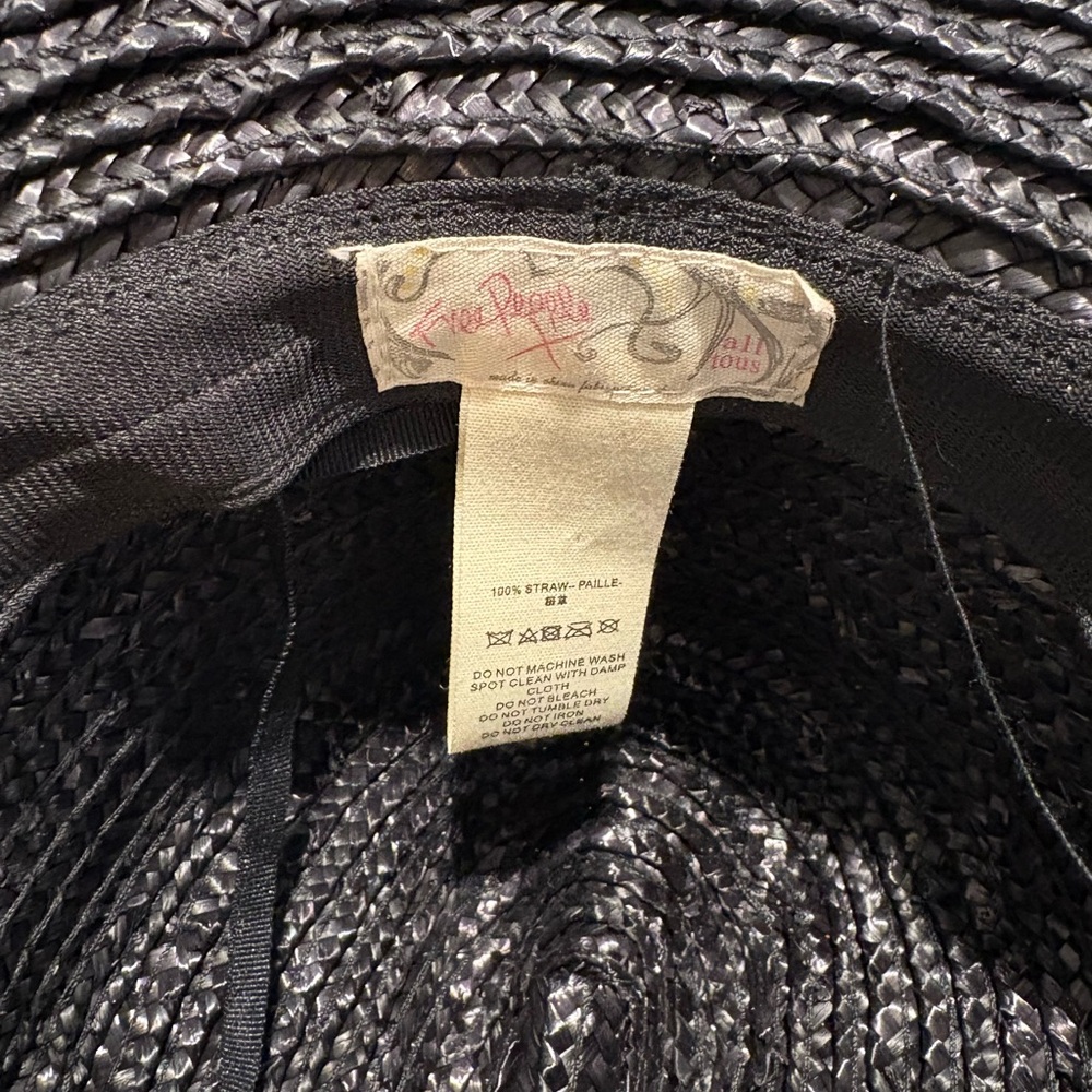 Free People Black Straw Hat - Picture 2 of 7